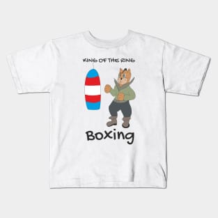 Funny cat boxer Kids T-Shirt